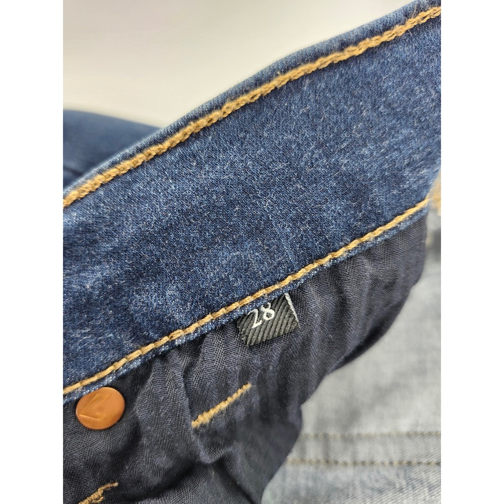 7 For All Mankind Dojo Flare Jeans Dark Wash Blue Denim Size 28 x 29 - Picture 4 of 9